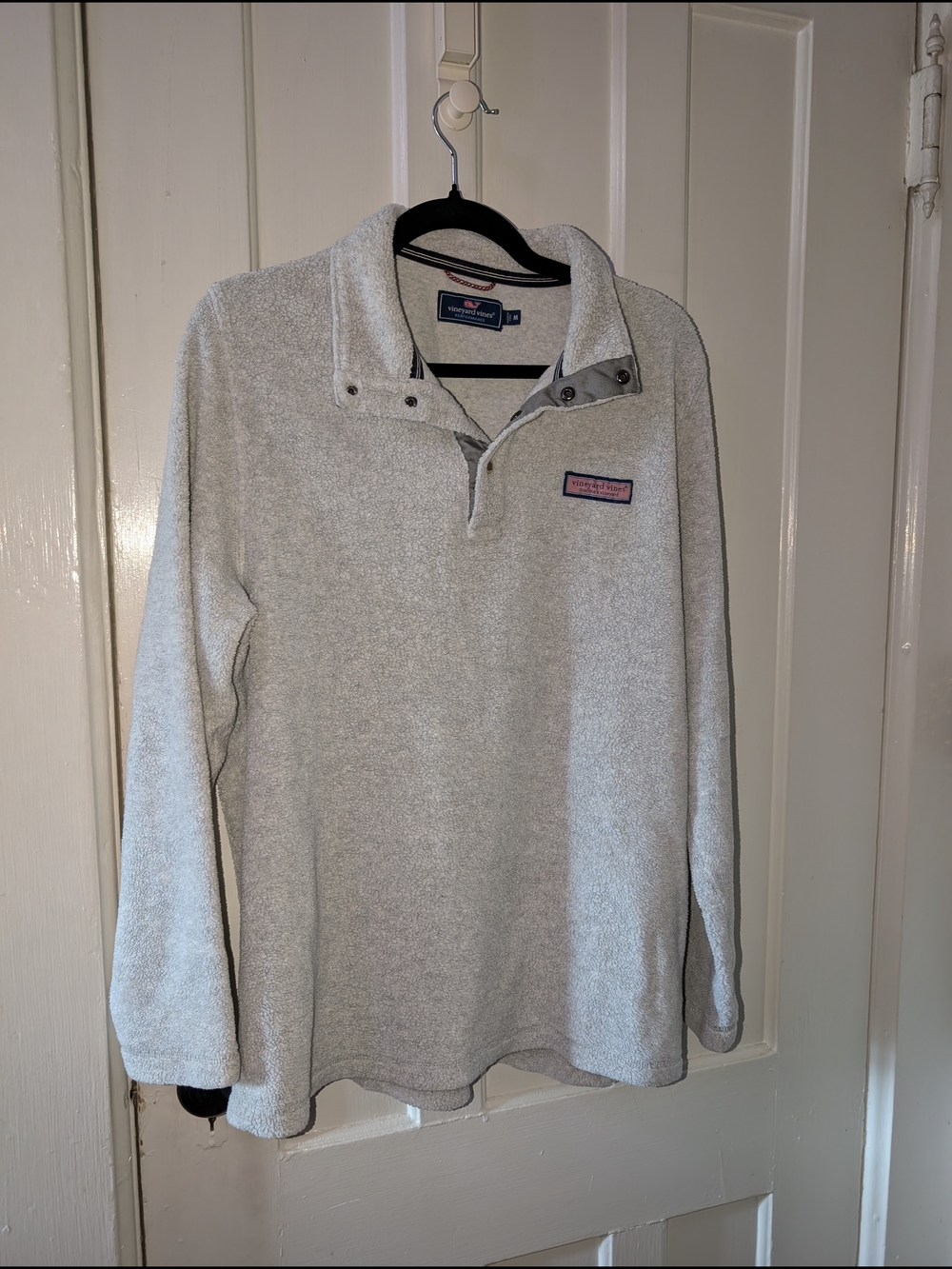 Vineyard Vines Fleece Pullover Medium Heather Gray Snap Neck Fleece Shep Shirt